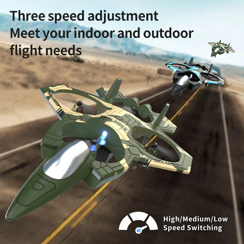 RC Fighter Jet Drone K500 Max with LED Lights - Gadget by Extoril