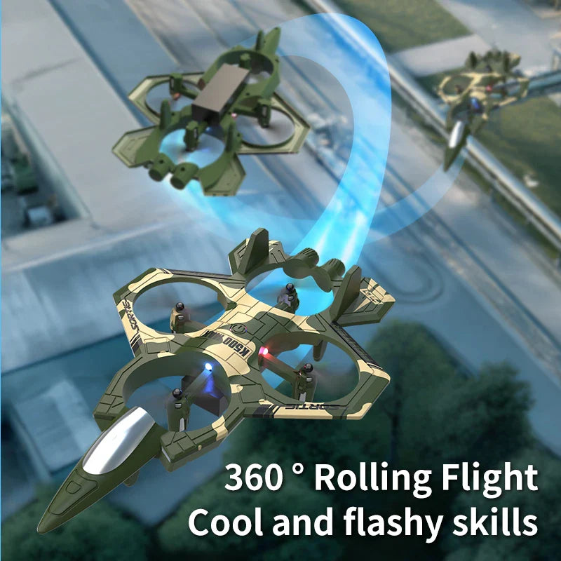 RC Fighter Jet Drone K500 Max with LED Lights - Gadget by Extoril