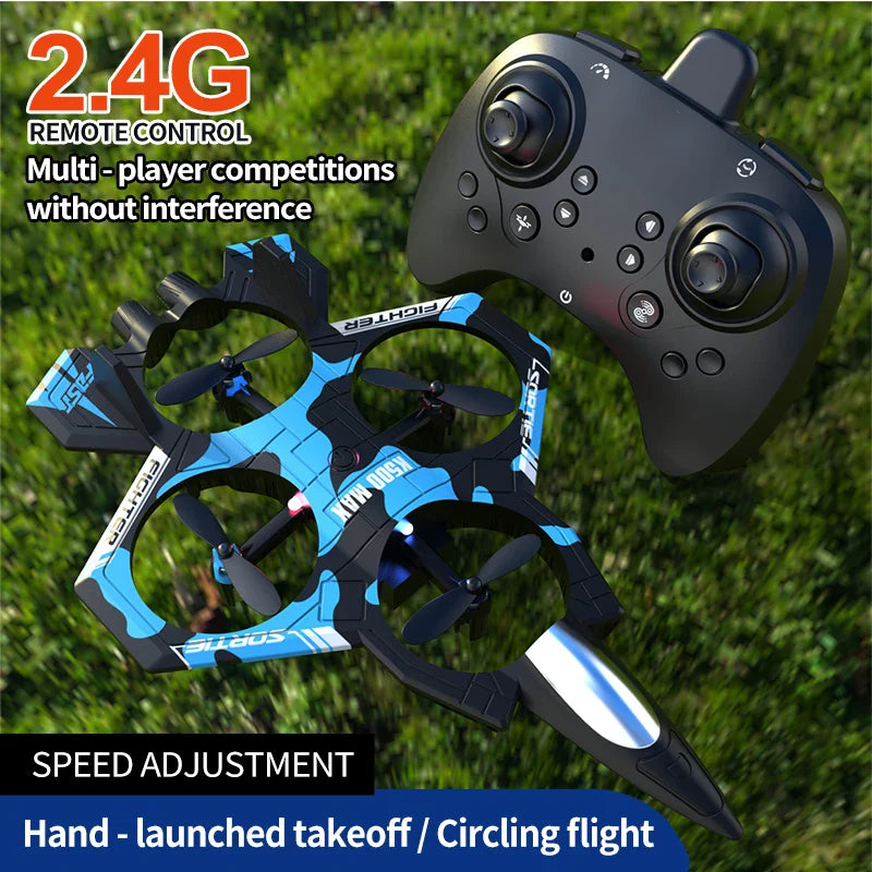 RC Fighter Jet Drone K500 Max with LED Lights - Gadget by Extoril