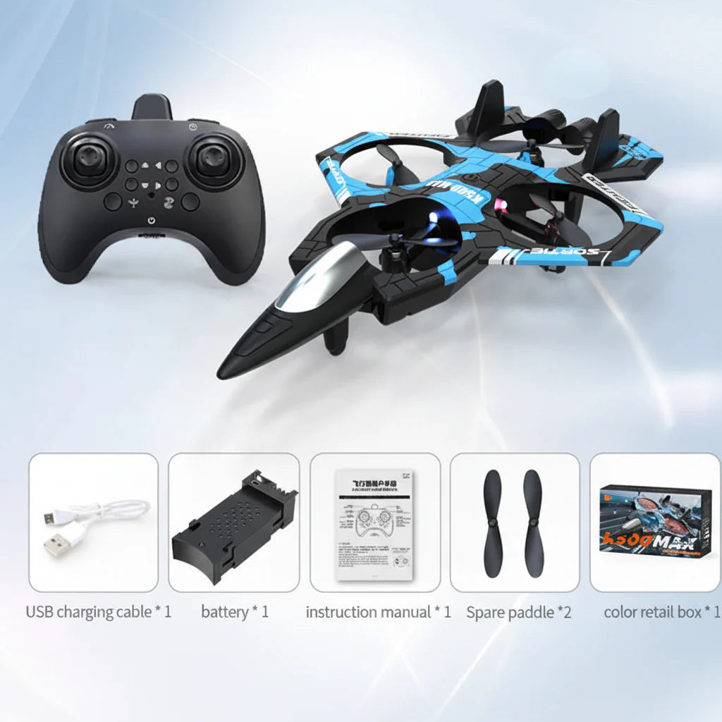 RC Fighter Jet Drone K500 Max with LED Lights - Gadget by Extoril