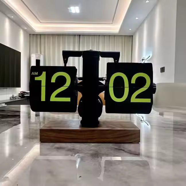 Retro Flip Down Clock with Automatic Rotating - home decor by Extoril