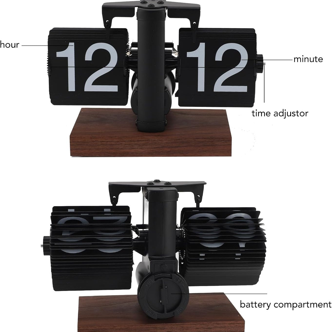 Retro Flip Down Clock with Automatic Rotating - home decor by Extoril