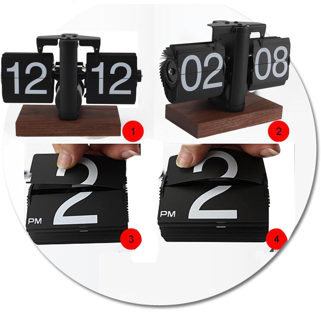Retro Flip Down Clock with Automatic Rotating - home decor by Extoril
