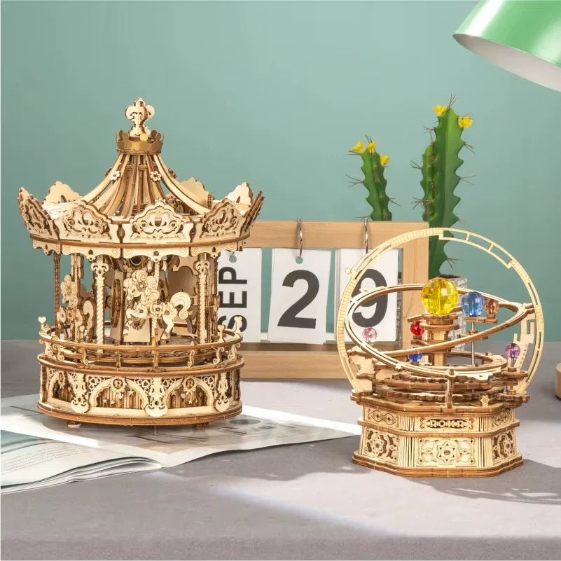 Romantic Carousel Dream - 3D Wooden Puzzle - 3D Wooden Puzzle by Extoril