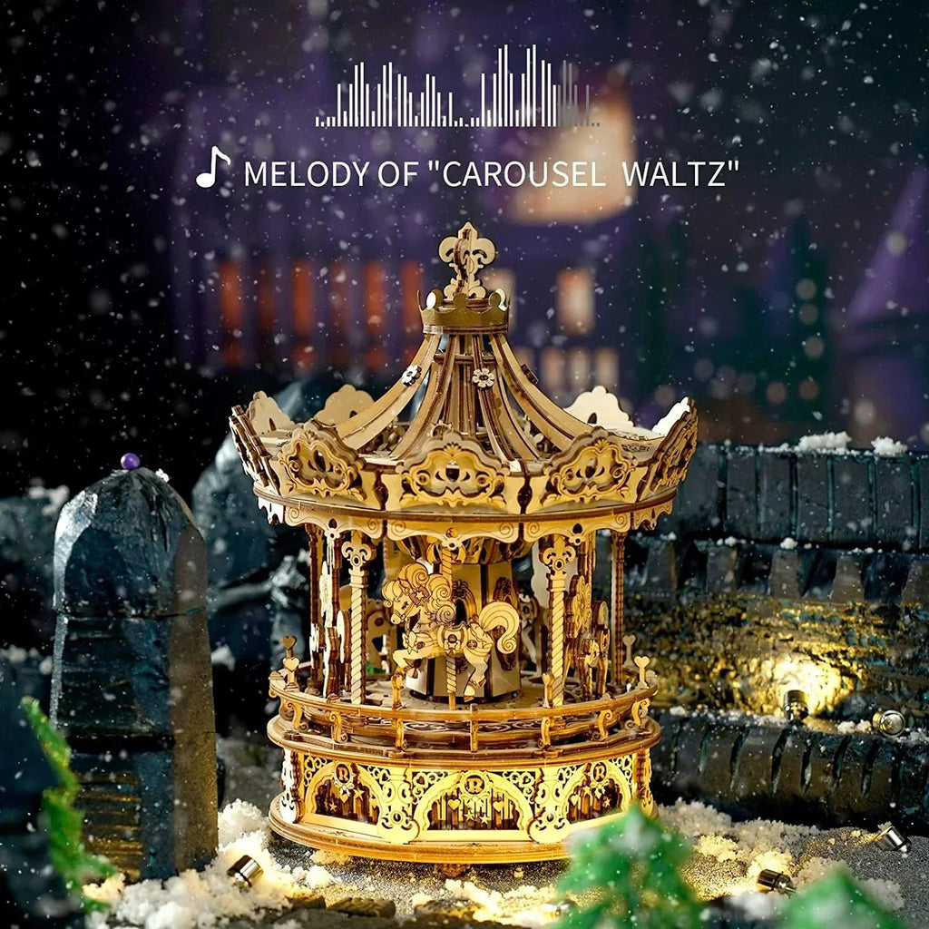 Romantic Carousel Dream - 3D Wooden Puzzle - 3D Wooden Puzzle by Extoril