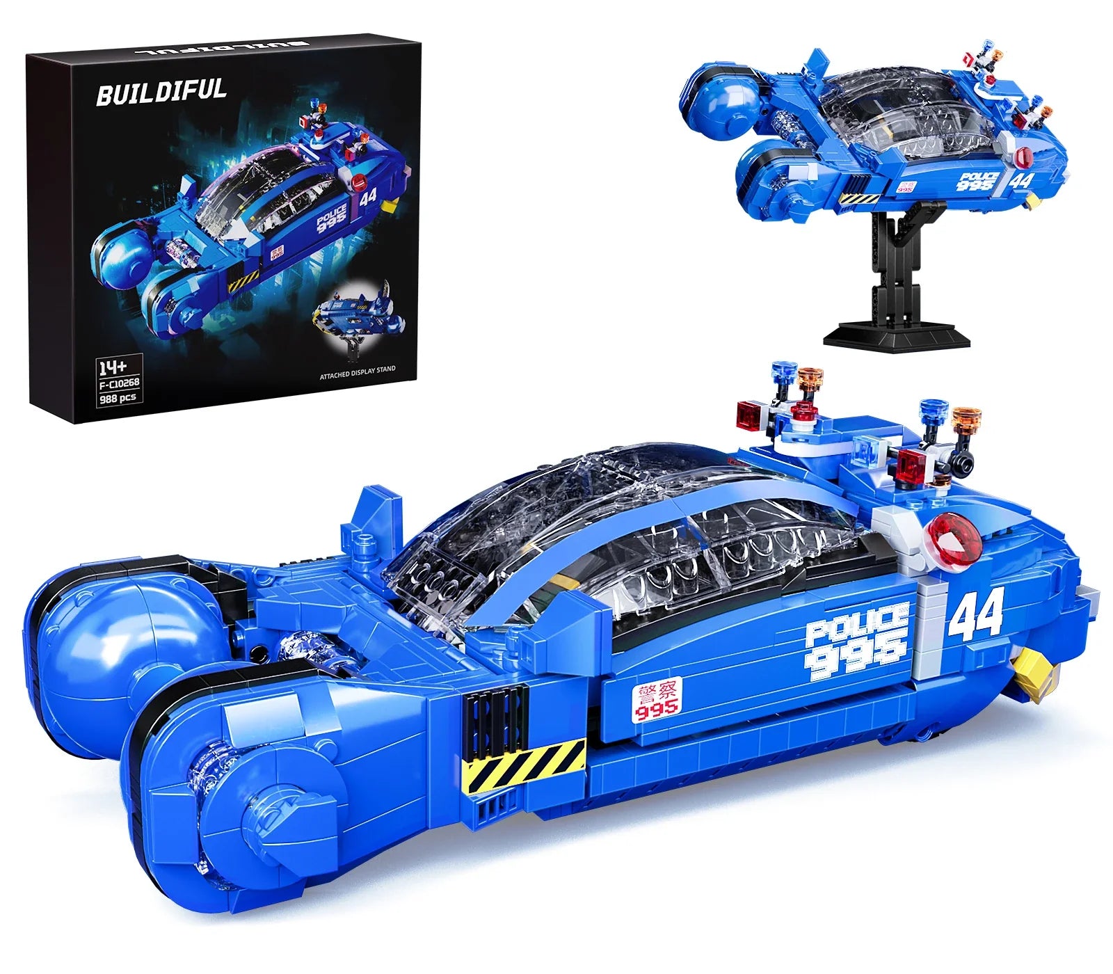 Sci-Fi Police Spinner Building Blocks Set 988 Pcs - Mechanical kit by Extoril