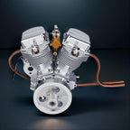 DIY Motorcycle V2 9cc Air-Cooled Gasoline V-Twin Dual Cylinder 4-Stroke Engine FG-VT9 - DIY Engine Model by Extoril