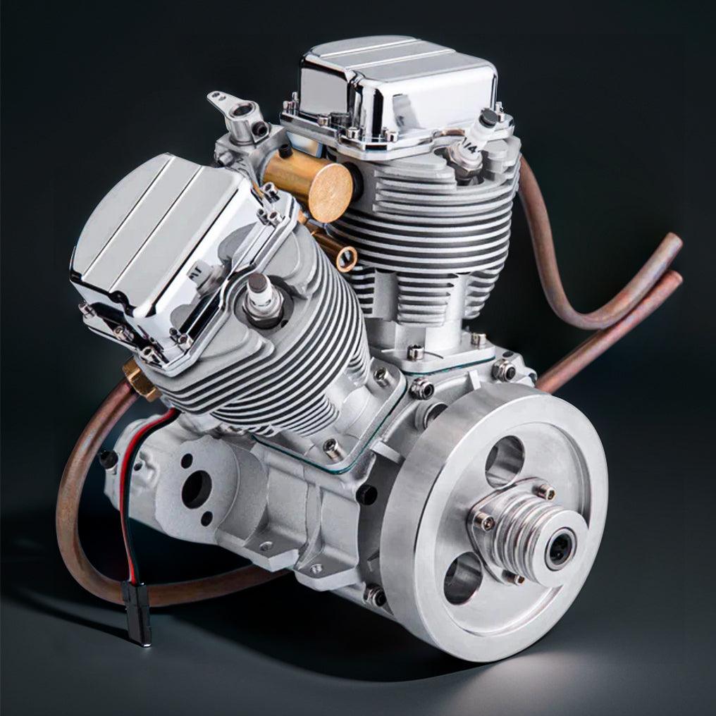 DIY Motorcycle V2 9cc Air-Cooled Gasoline V-Twin Dual Cylinder 4-Stroke Engine FG-VT9 - DIY Engine Model by Extoril