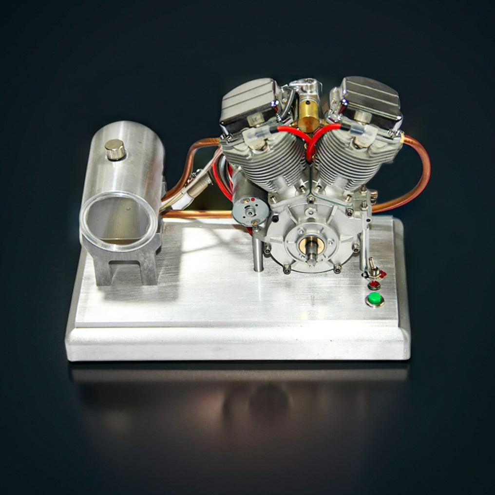 DIY Motorcycle V2 9cc Air-Cooled Gasoline V-Twin Dual Cylinder 4-Stroke Engine FG-VT9 - DIY Engine Model by Extoril
