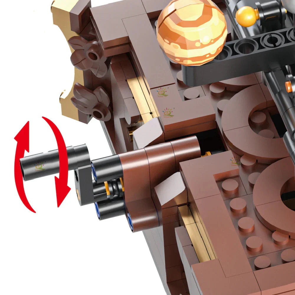 Solar System Building Blocks 697 Piece Orrery Model with Rotating Planets - Mechanical kit by Extoril