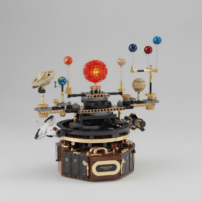 Solar System Building Blocks Electric Orrery Kit with LED Sun - Mechanical kit by Extoril