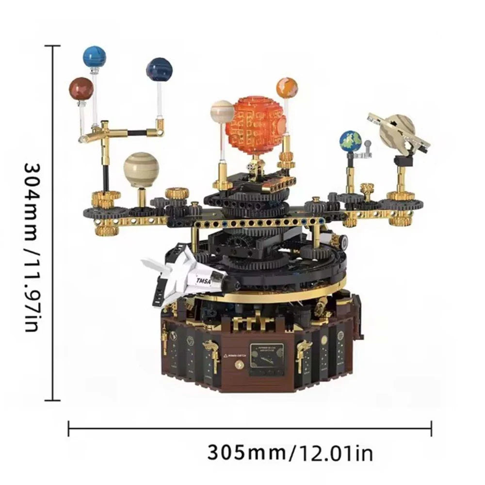 Solar System Building Blocks Electric Orrery Kit with LED Sun - Mechanical kit by Extoril