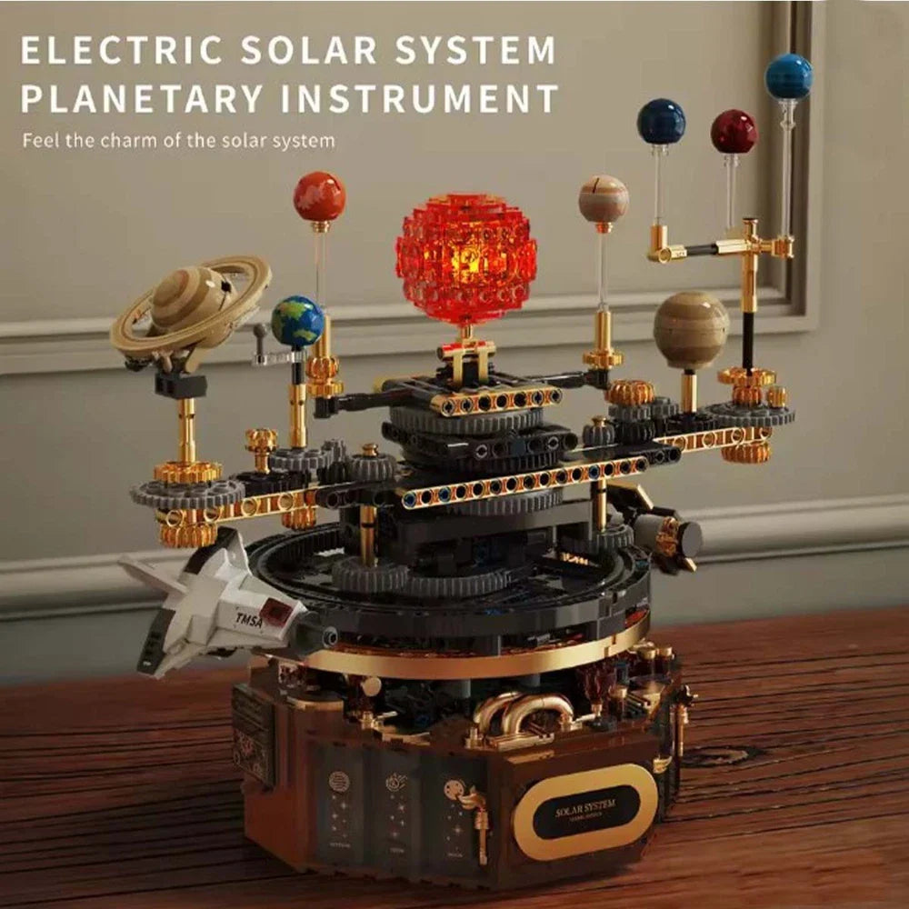 Solar System Building Blocks Electric Orrery Kit with LED Sun - Mechanical kit by Extoril