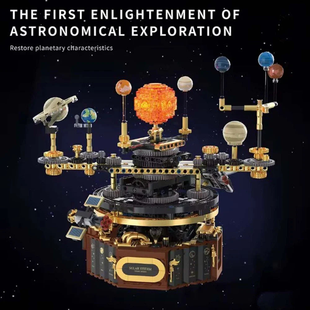 Solar System Building Blocks Electric Orrery Kit with LED Sun - Mechanical kit by Extoril