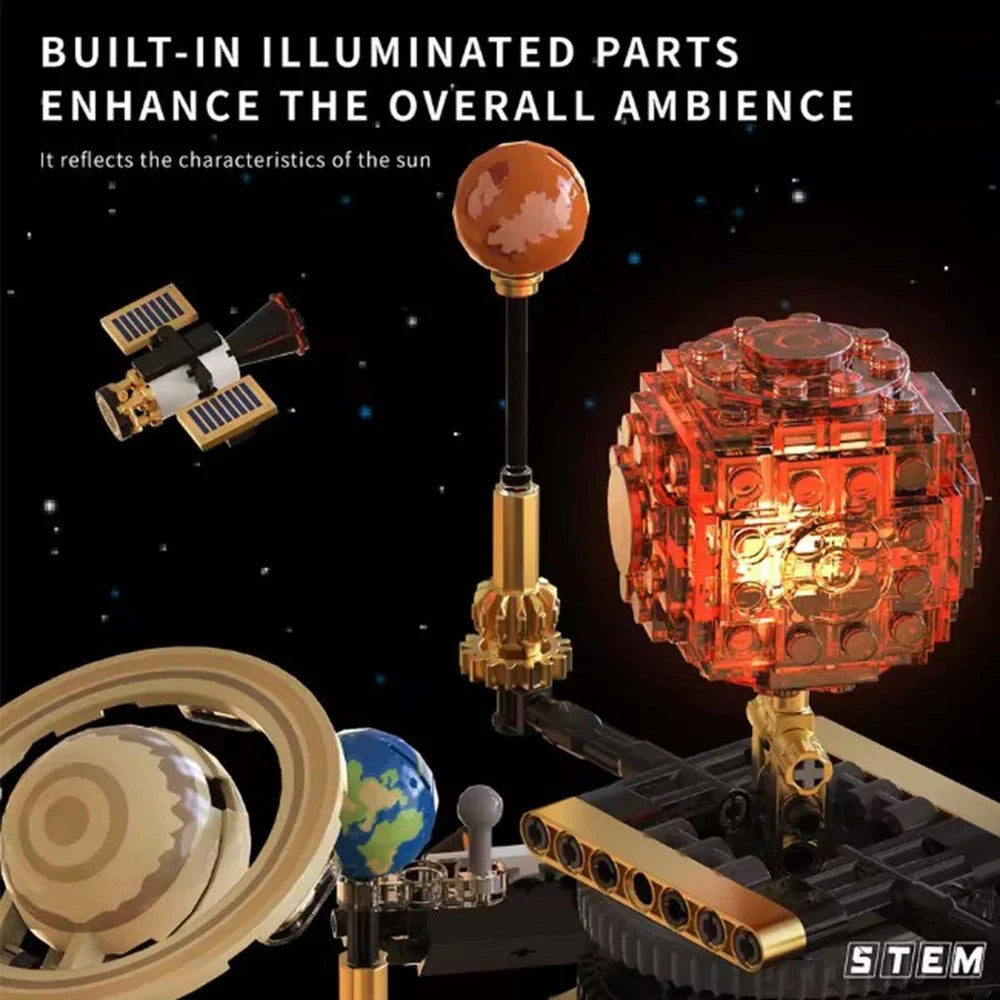 Solar System Building Blocks Electric Orrery Kit with LED Sun - Mechanical kit by Extoril
