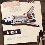 Space Shuttle 3D Wooden Puzzle with LED Launch Pad - 3D Wooden Puzzle by Extoril
