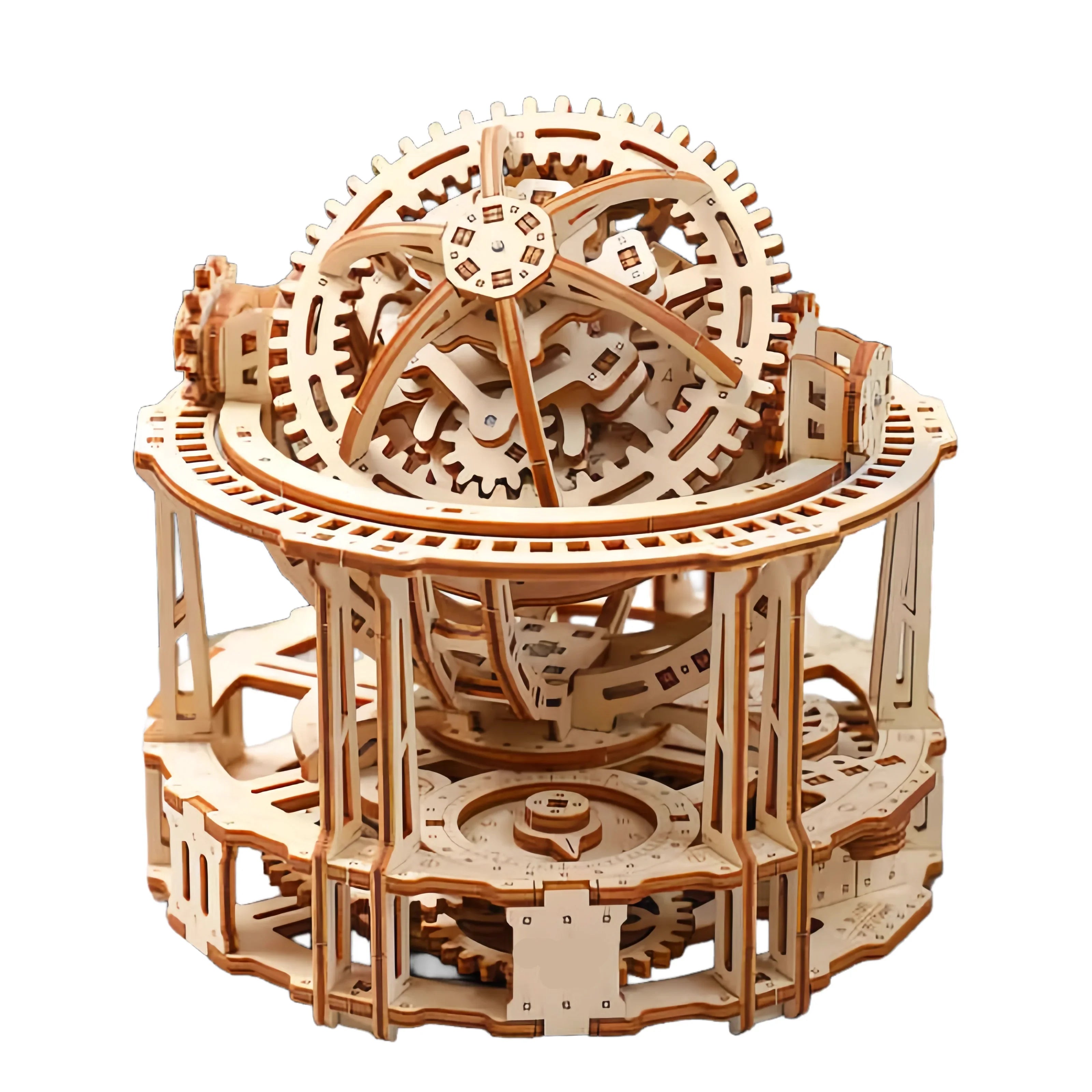 Spherical Tourbillon Chronograph - Mechanical Wooden Clock Kit - 3D Wooden Puzzle by Extoril