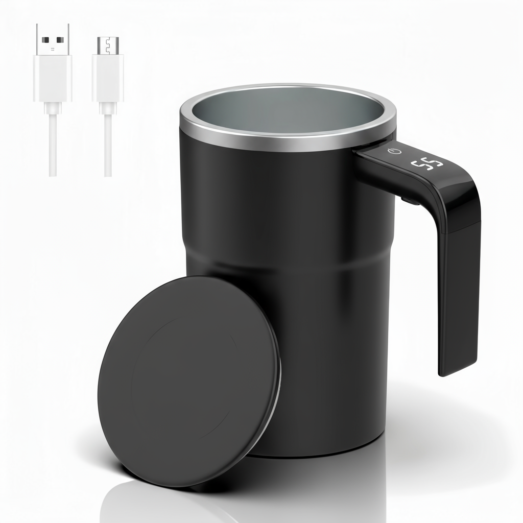 Self-Stirring Coffee Mug with LCD Temperature - Gadget by Extoril