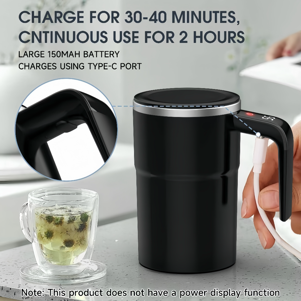 Self-Stirring Coffee Mug with LCD Temperature - Gadget by Extoril