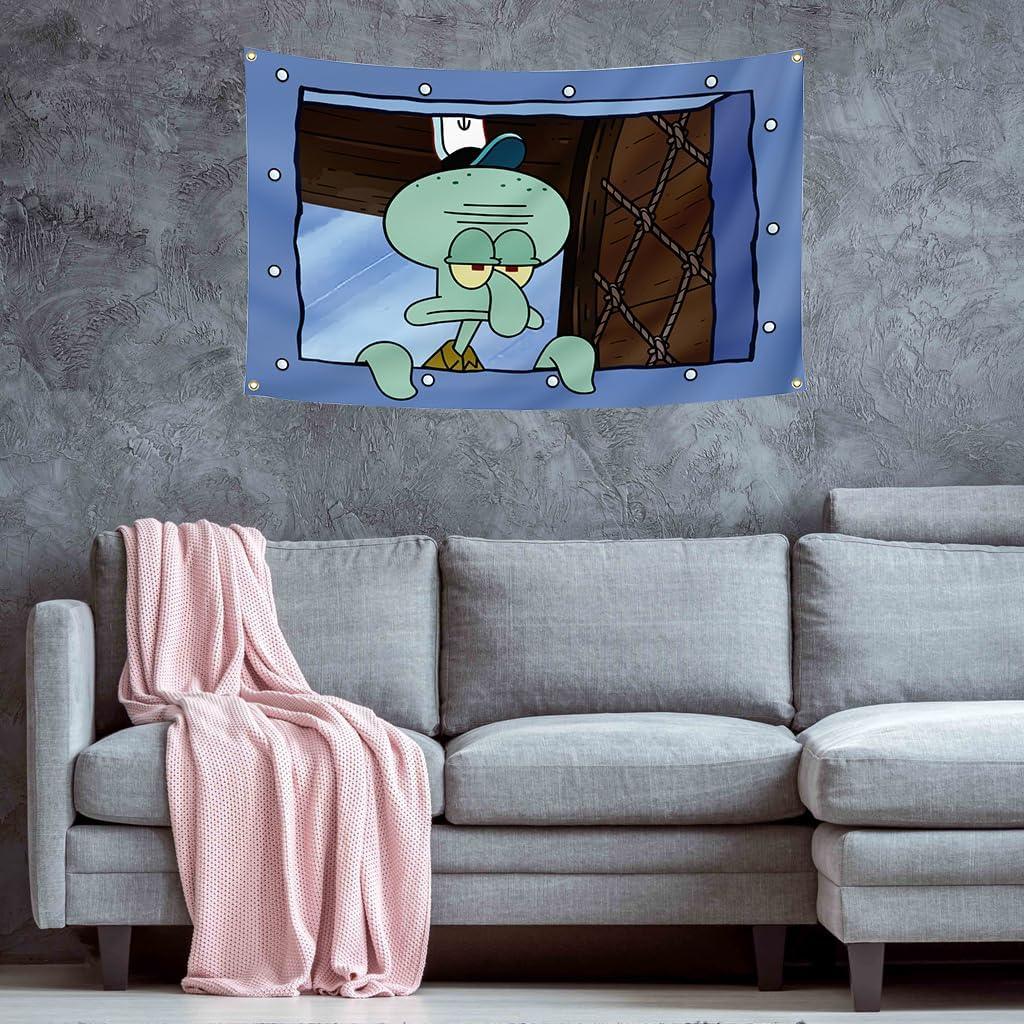 Squidward "Look at You" Wall Tapestry - home decor by Extoril