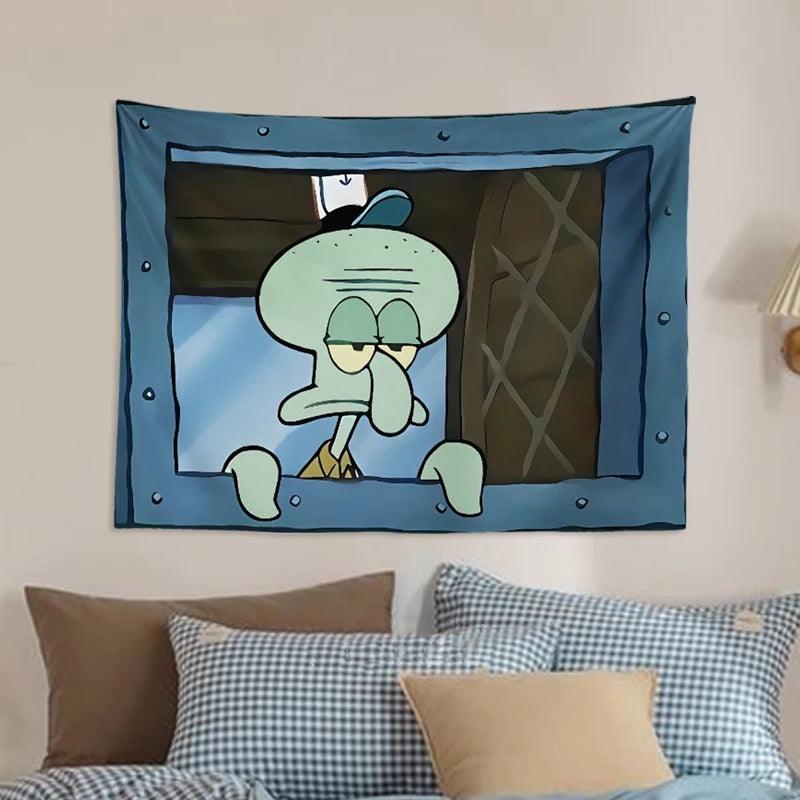 Squidward "Look at You" Wall Tapestry - home decor by Extoril