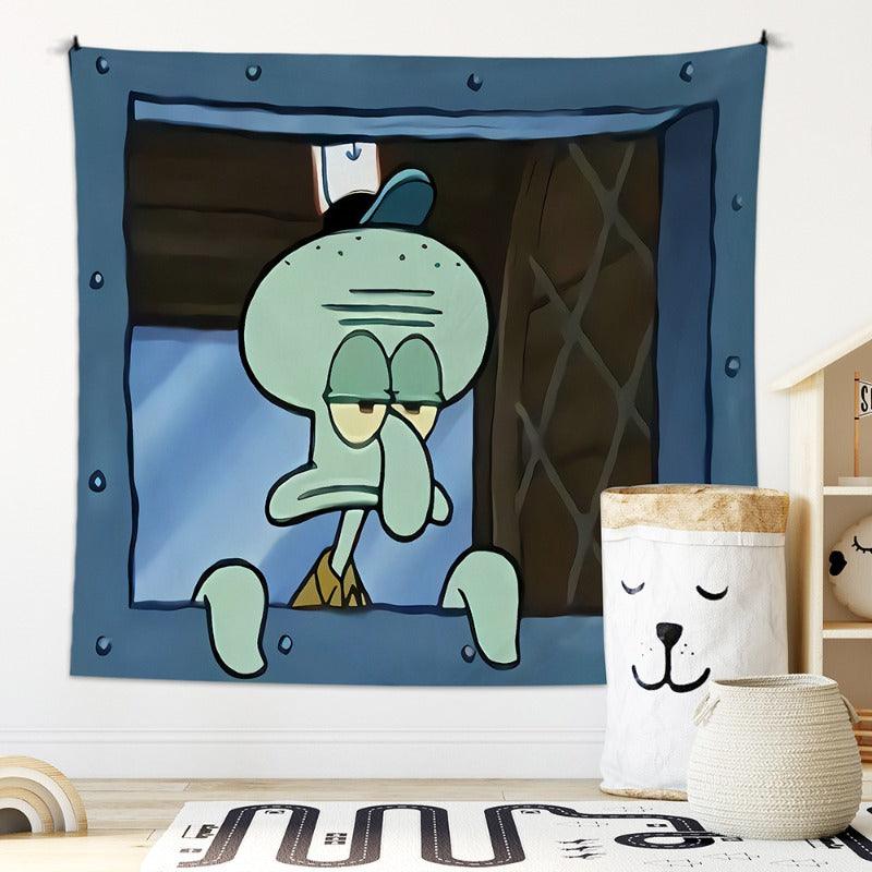 Squidward "Look at You" Wall Tapestry - home decor by Extoril