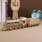 Steam Locomotive 3D Wooden Puzzle Kit - 3D Wooden Puzzle by Extoril