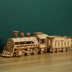 Steam Locomotive 3D Wooden Puzzle Kit - 3D Wooden Puzzle by Extoril