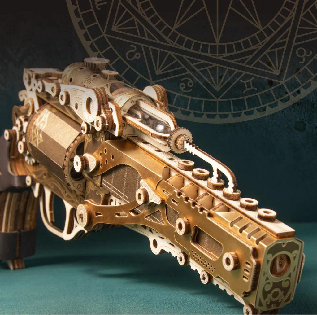 Steampunk Revolver 3D Wooden Puzzle - 3D Wooden Puzzle by Extoril