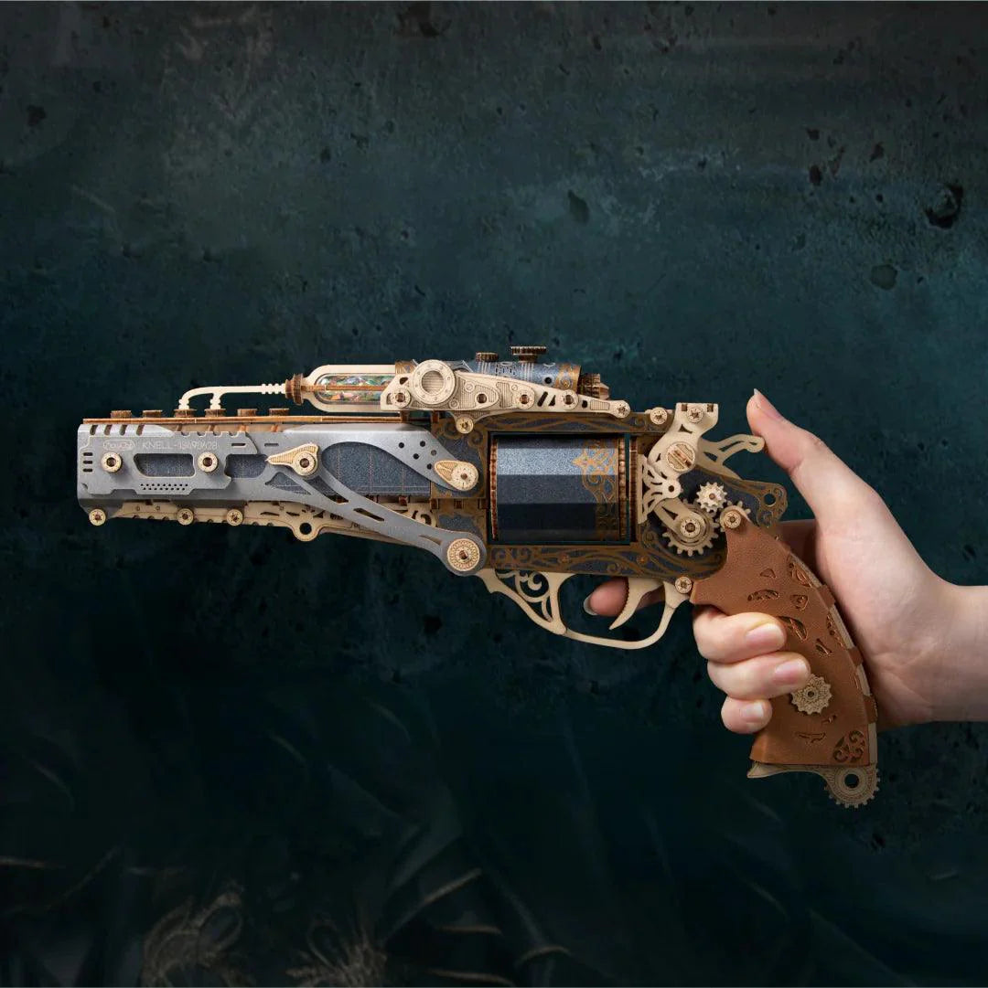 Steampunk Revolver 3D Wooden Puzzle - 3D Wooden Puzzle by Extoril