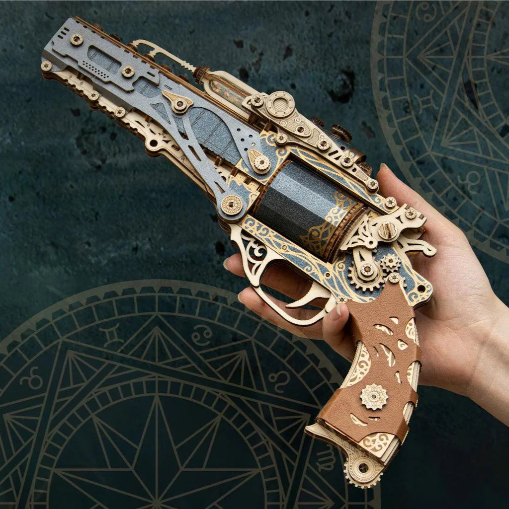 Steampunk Revolver 3D Wooden Puzzle - 3D Wooden Puzzle by Extoril