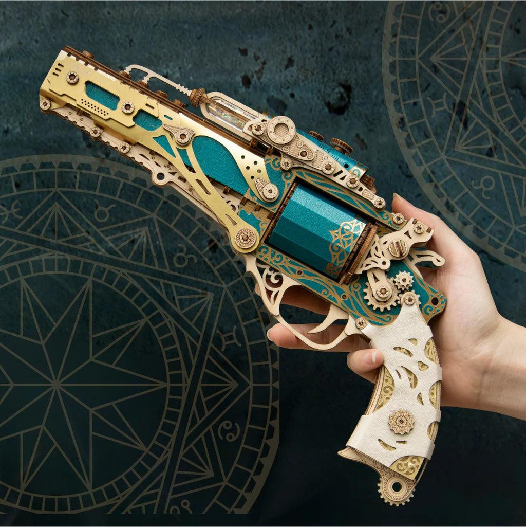 Steampunk Revolver 3D Wooden Puzzle - 3D Wooden Puzzle by Extoril