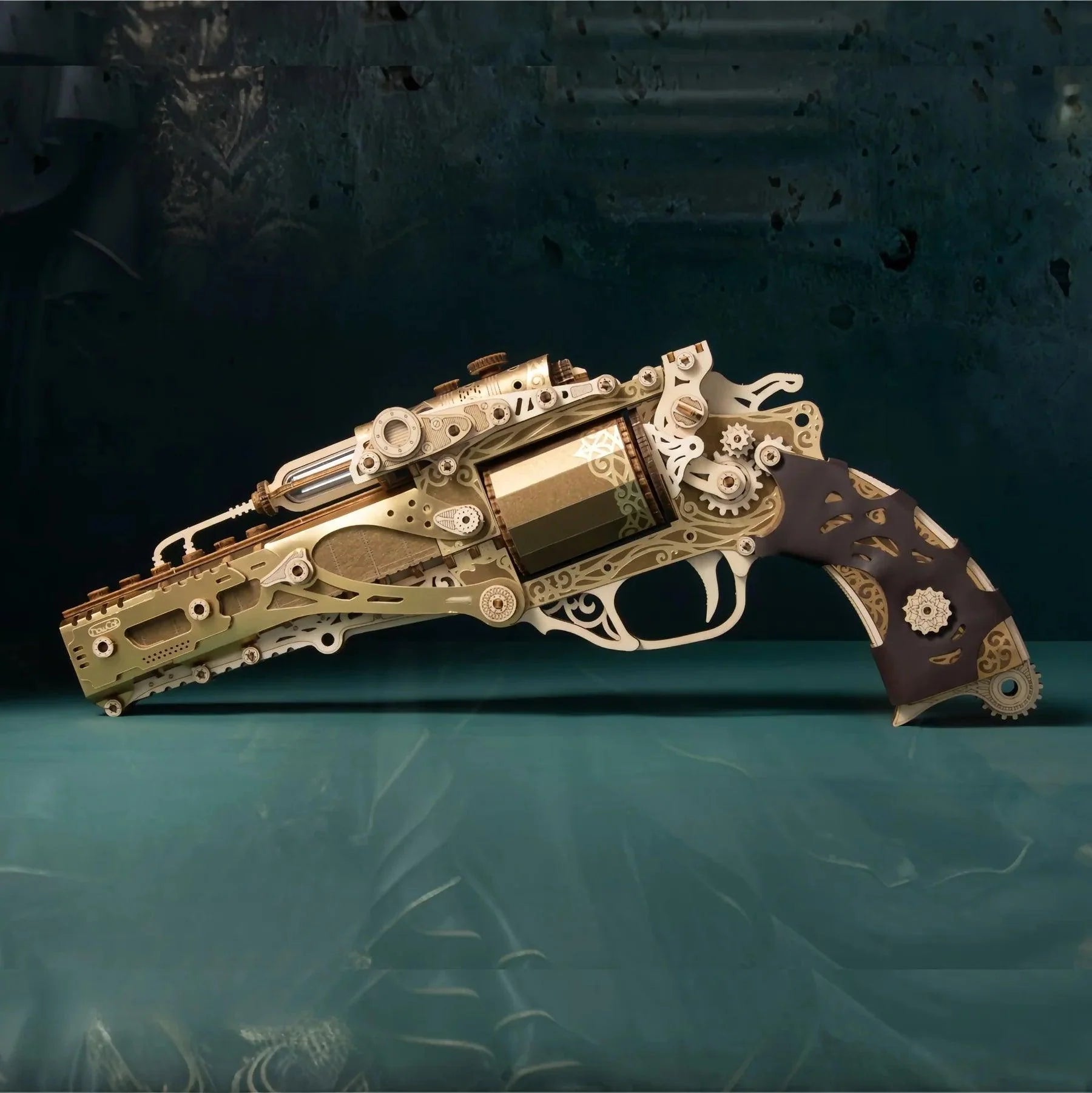 Steampunk Revolver 3D Wooden Puzzle - 3D Wooden Puzzle by Extoril