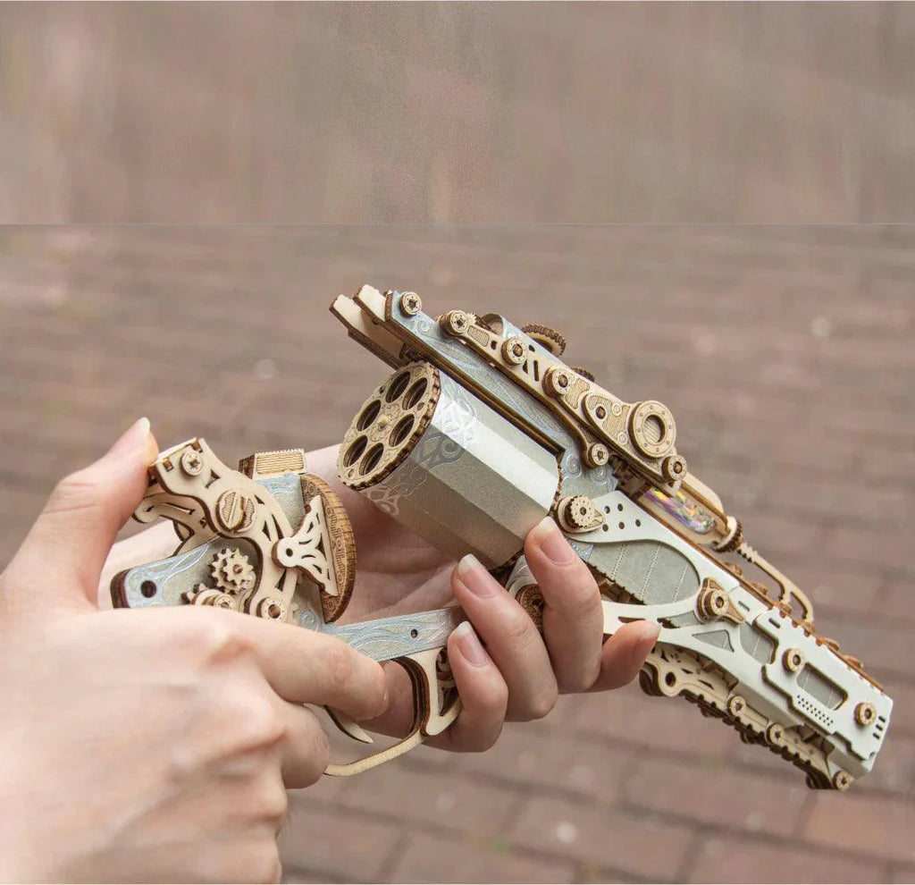 Steampunk Revolver 3D Wooden Puzzle - 3D Wooden Puzzle by Extoril