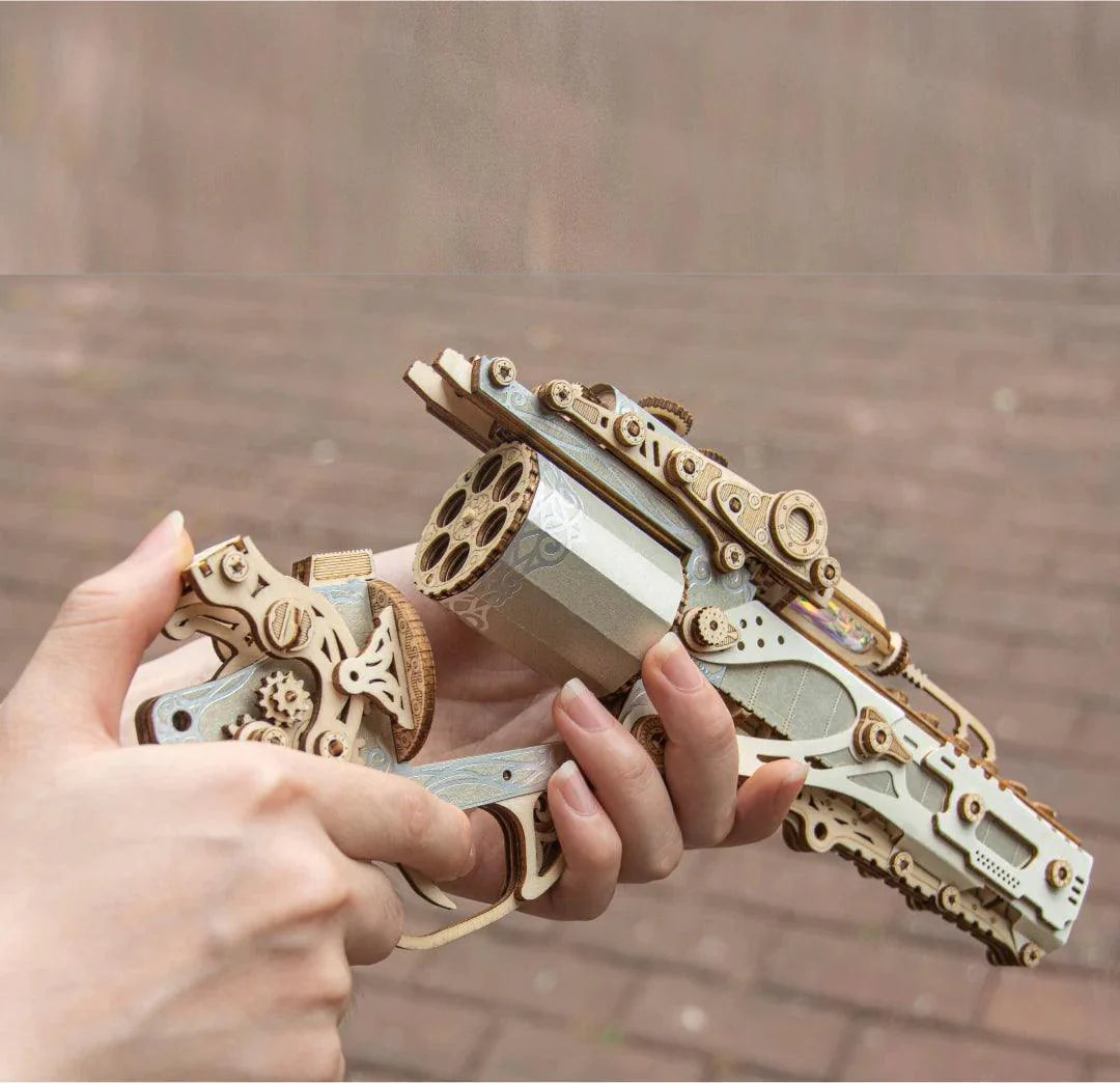 Steampunk Revolver 3D Wooden Puzzle - 3D Wooden Puzzle by Extoril