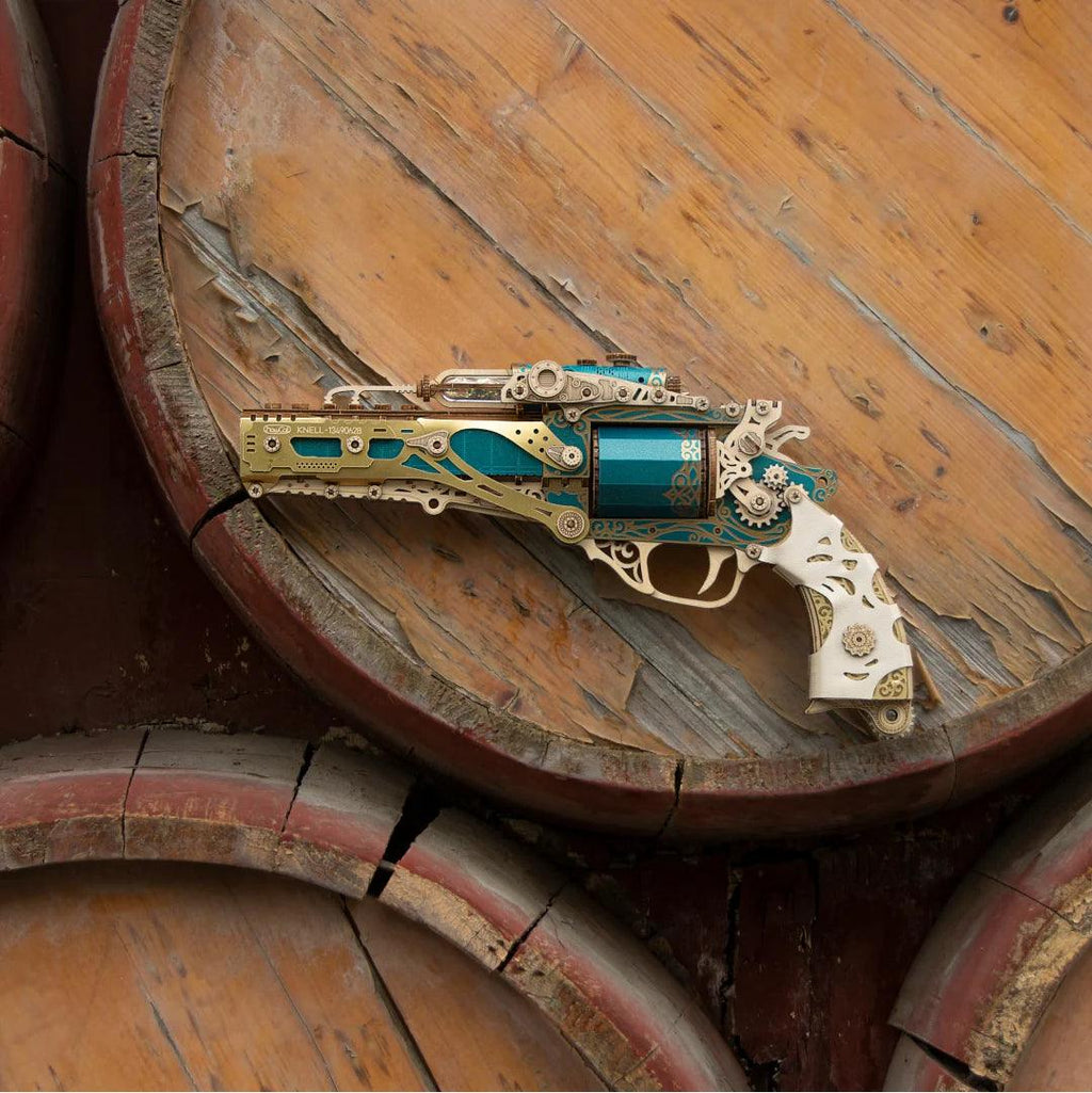 Steampunk Revolver 3D Wooden Puzzle - 3D Wooden Puzzle by Extoril