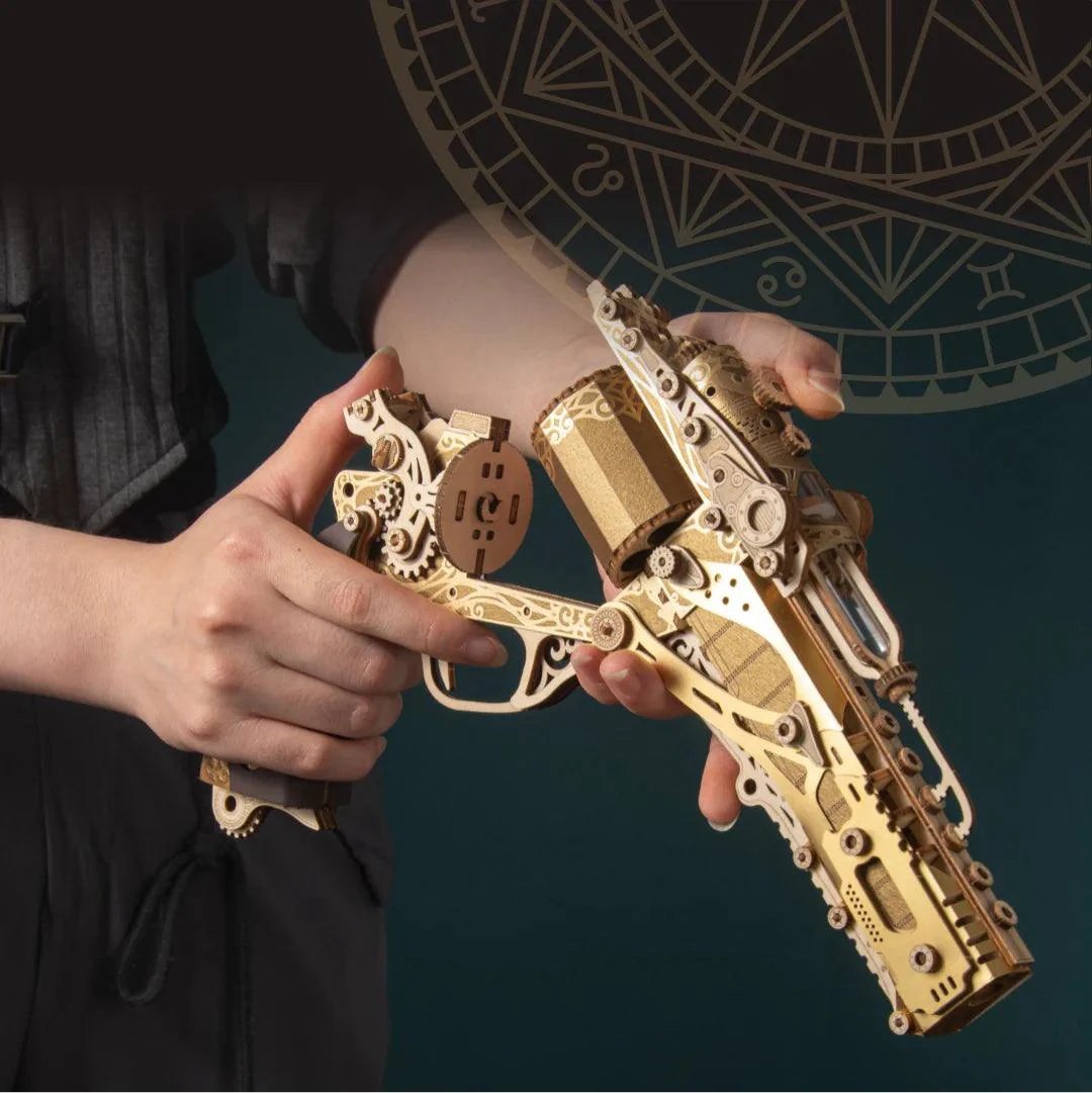 Steampunk Revolver 3D Wooden Puzzle - 3D Wooden Puzzle by Extoril