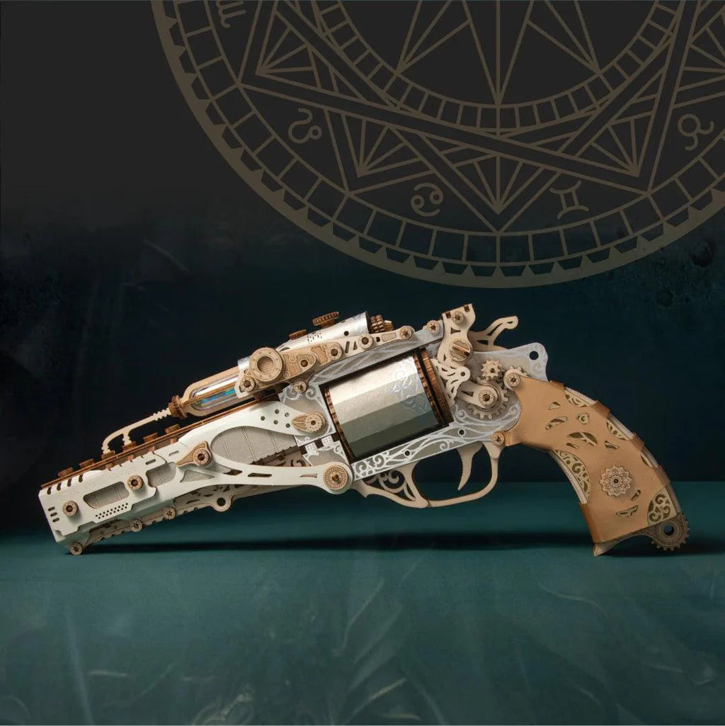 Steampunk Revolver 3D Wooden Puzzle - 3D Wooden Puzzle by Extoril
