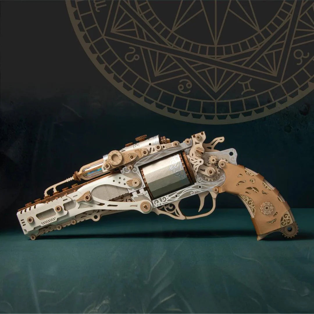Steampunk Revolver 3D Wooden Puzzle - 3D Wooden Puzzle by Extoril