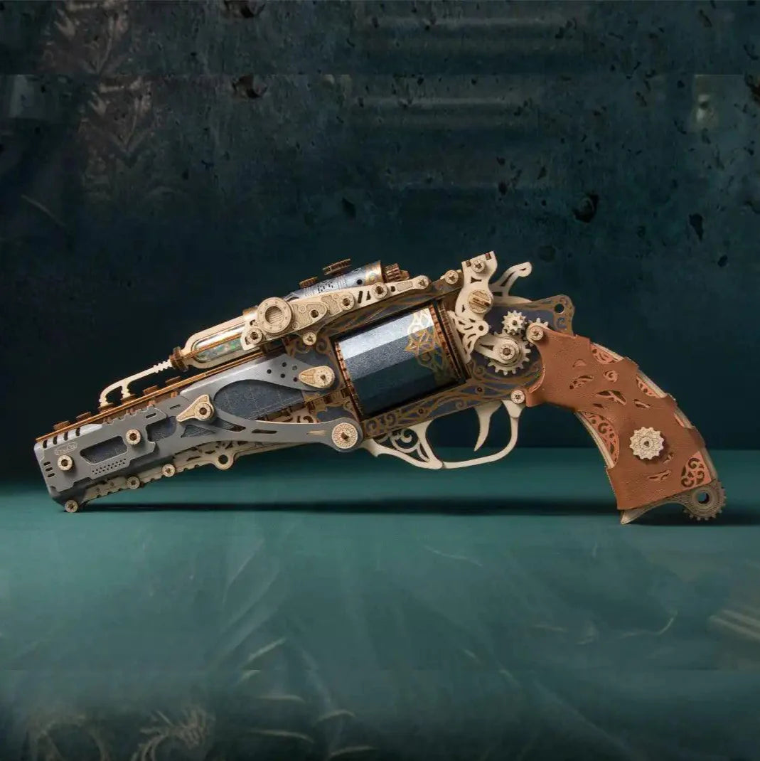 Steampunk Revolver 3D Wooden Puzzle - 3D Wooden Puzzle by Extoril