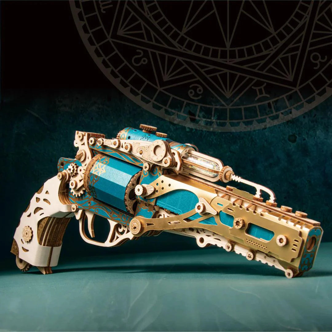 Steampunk Revolver 3D Wooden Puzzle - 3D Wooden Puzzle by Extoril