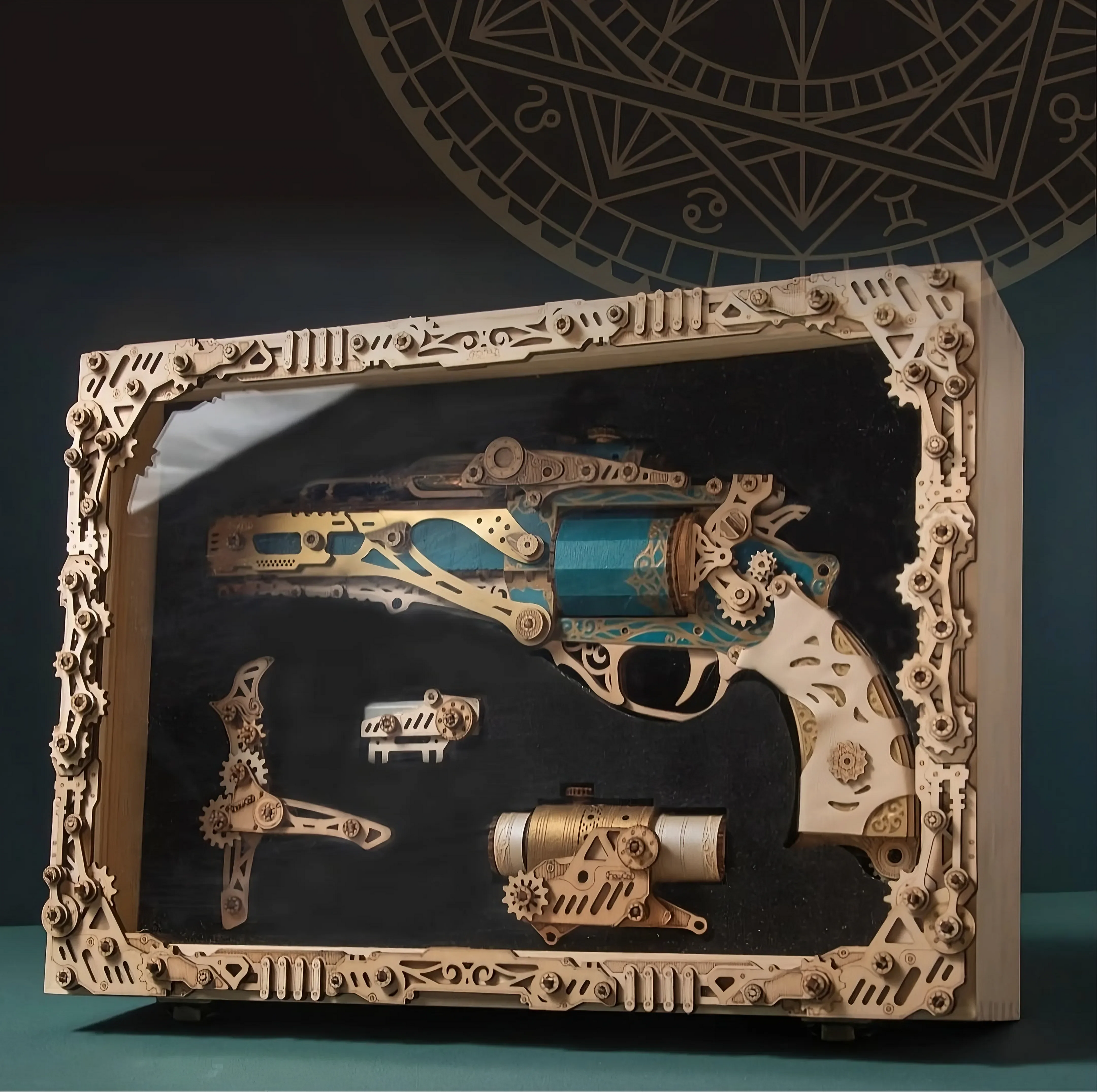 Steampunk Revolver 3D Wooden Puzzle - 3D Wooden Puzzle by Extoril