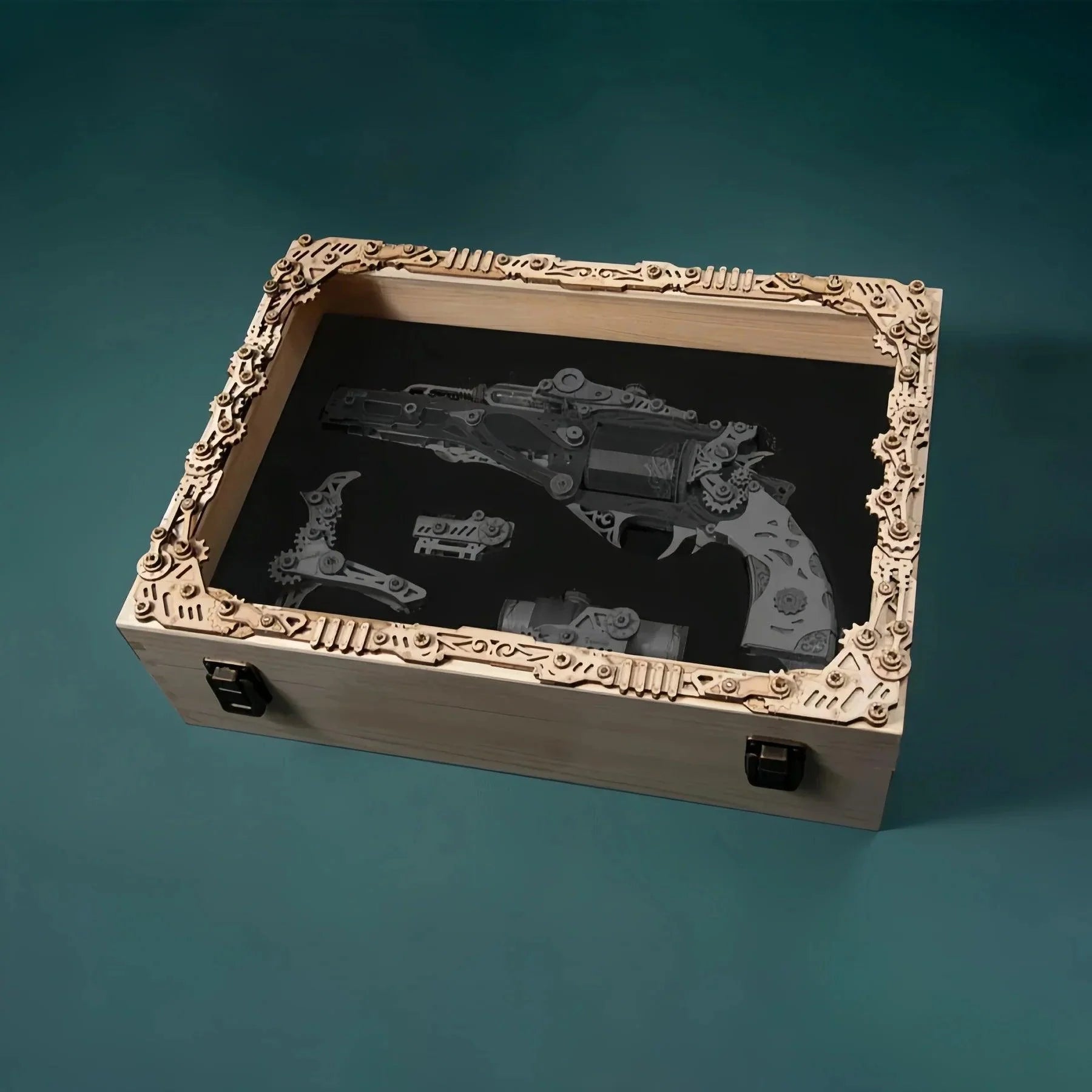Steampunk Revolver 3D Wooden Puzzle - 3D Wooden Puzzle by Extoril