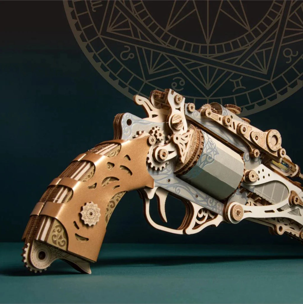 Steampunk Revolver 3D Wooden Puzzle - 3D Wooden Puzzle by Extoril