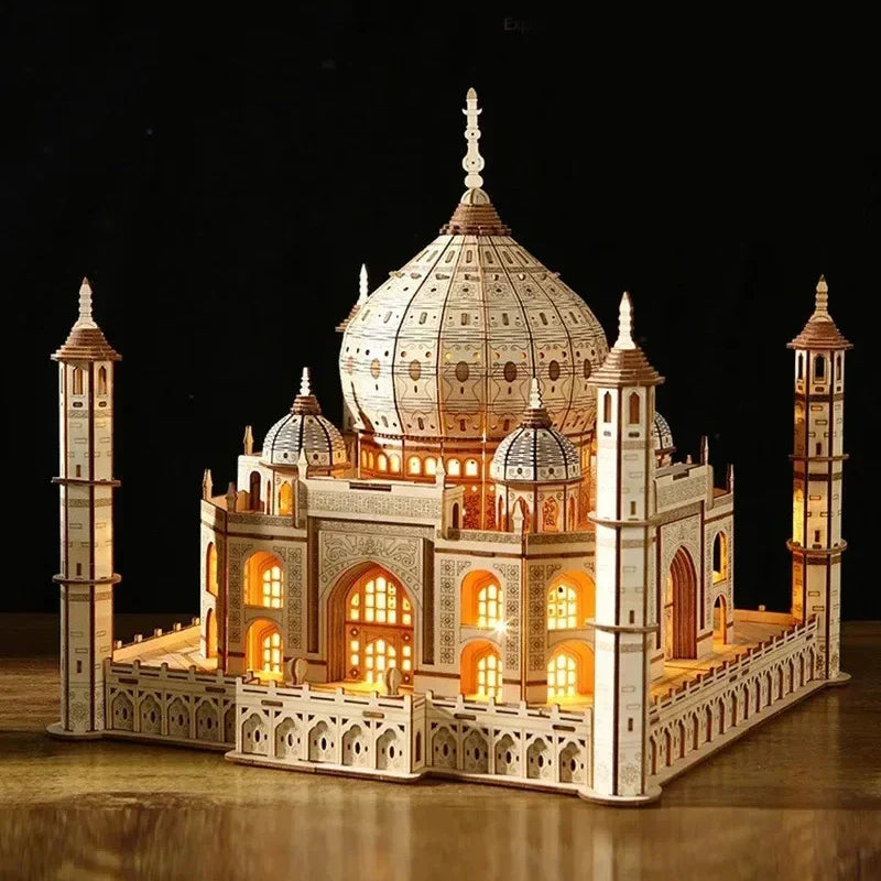 Taj Mahal 3D Wooden Puzzle with LED Lights - 3D Wooden Puzzle by Extoril