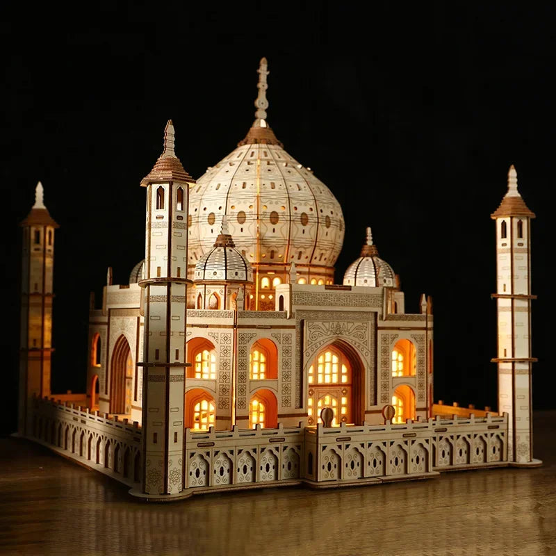 Taj Mahal 3D Wooden Puzzle with LED Lights - 3D Wooden Puzzle by Extoril