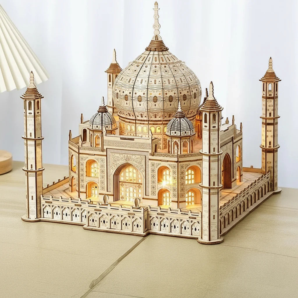 Taj Mahal 3D Wooden Puzzle with LED Lights - 3D Wooden Puzzle by Extoril