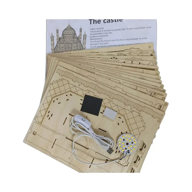 Taj Mahal 3D Wooden Puzzle with LED Lights - 3D Wooden Puzzle by Extoril