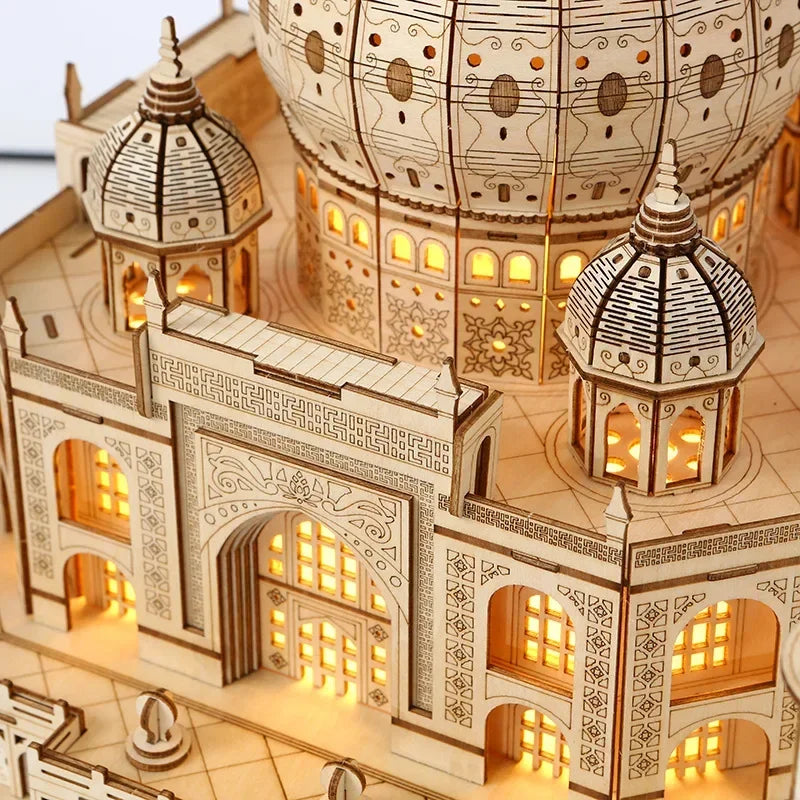 Taj Mahal 3D Wooden Puzzle with LED Lights - 3D Wooden Puzzle by Extoril