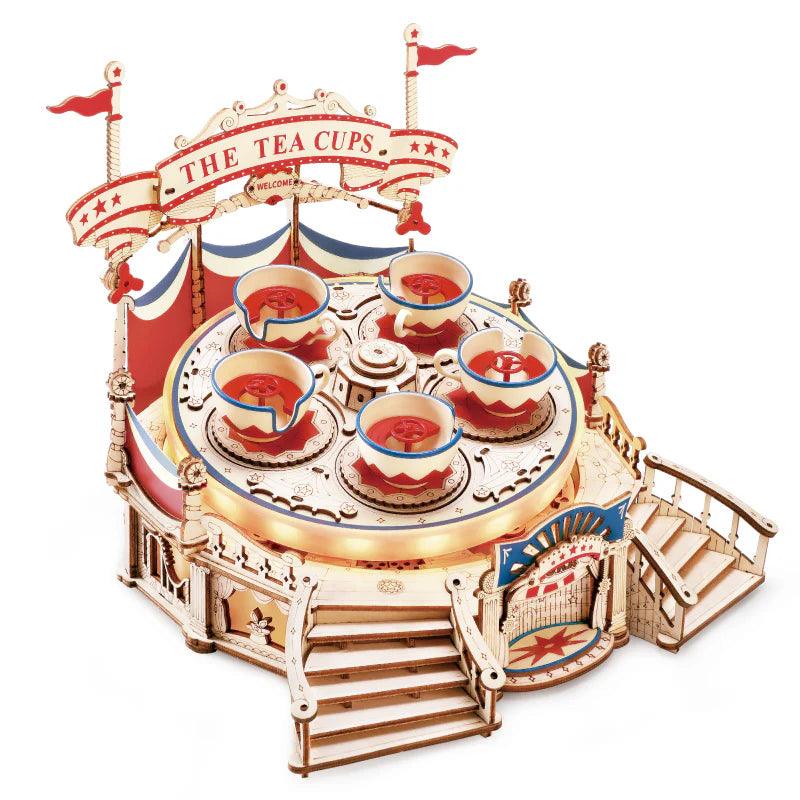 Tilt-A-Whirl DIY Music Box 3D Wooden Puzzle - 3D Wooden Puzzle by Extoril